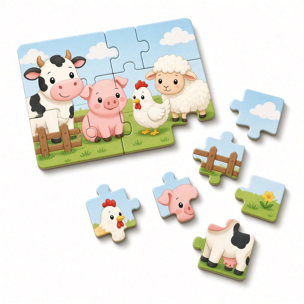 Puzzle Animaux de la ferme 48 pièces